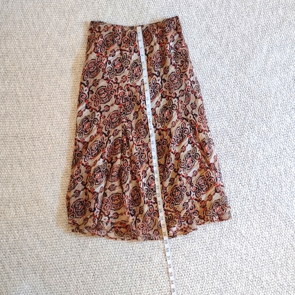 East 5th Coral and brown skirt